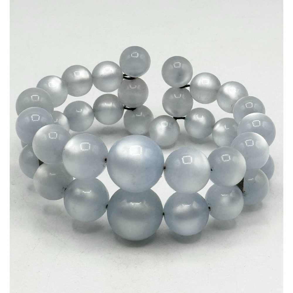 Vintage blue moonstone acrylic cuff bracelet